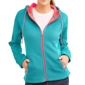 SWISS-TECH Women's Turquoise Waffle Knit Fleece Jacket 3X